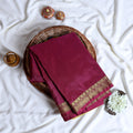 Banana Pith Saree With Elegant Gold Zari Border