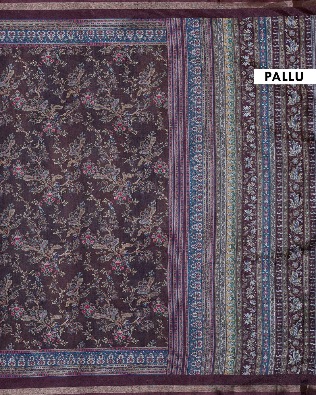 Brown Art Silk Saree with Intricate Floral and Geometric Weave Pattern