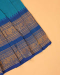 Classic Kids Pattu Pavadai Readymade a Traditional Ethnic Gown with Zari Border and Puff Sleeves, Blue
