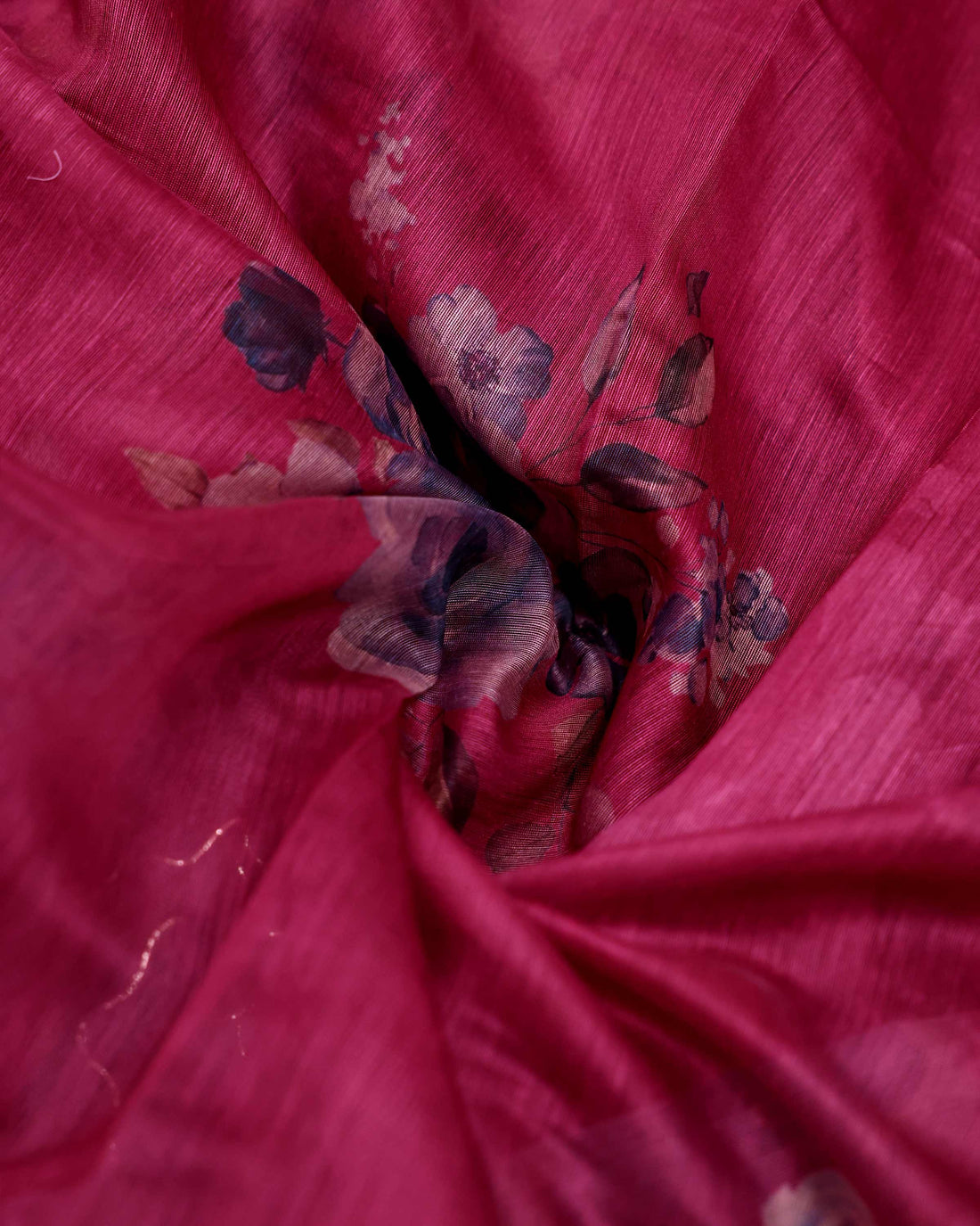 Elegant Linen Blended Saree with Floral Embroidery and Woven Border - Onion Pink