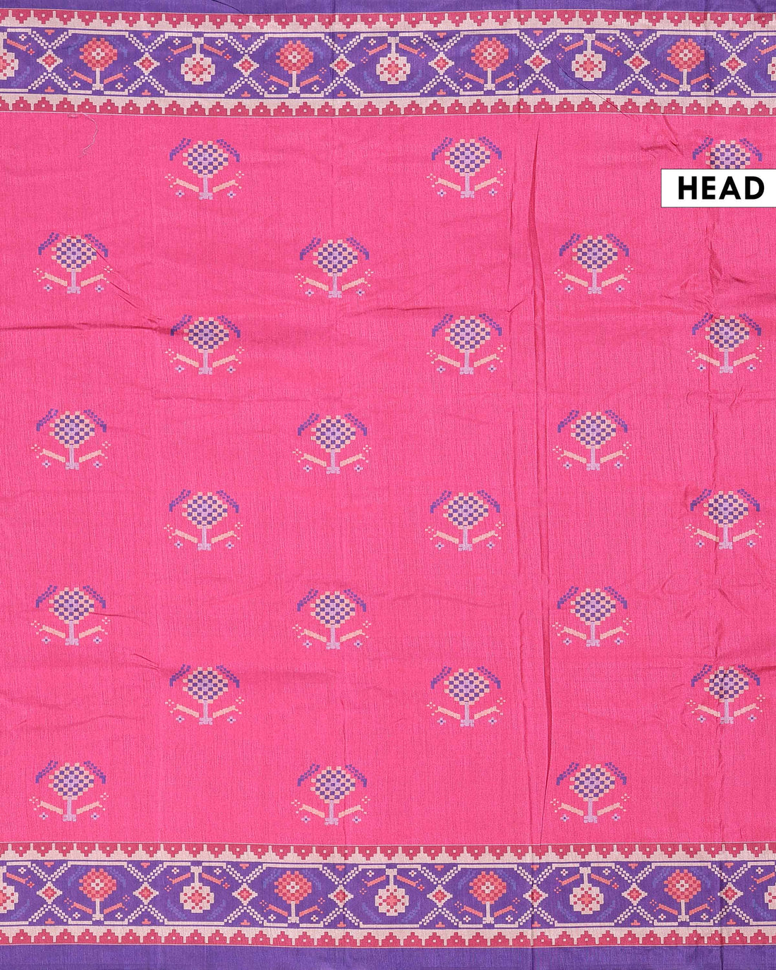 Elegant Semi Tussar Saree with Traditional Ikkat Inspired Woven Motifs and Intricate Ethnic Heritage Border - Pink