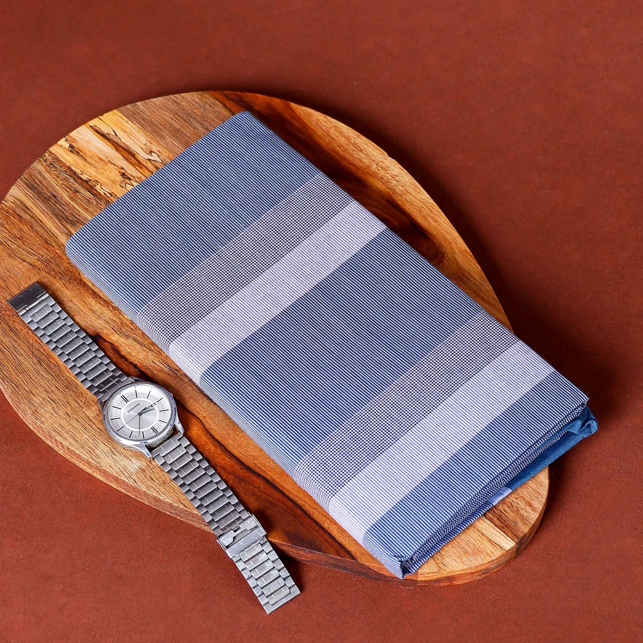 Kibs Brand Men's Premium Cotton Striped Lungi Stitched - Grey