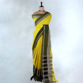 Parrot Green Mangalagiri Cotton Saree With Dark Green Zari Border And Woven Pallu - Full View
