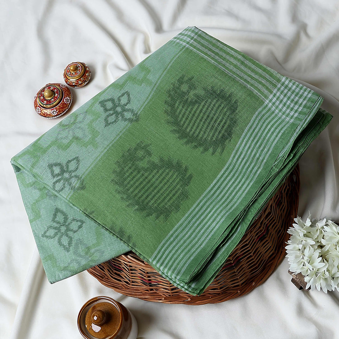 Bengal Cotton Saree For Women | Daily Office Wear Summer Collection | Jeyachandran - Full View