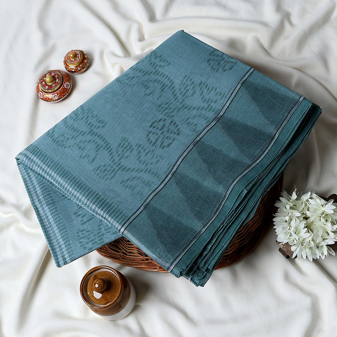 Bengal Cotton Saree For Women | Daily Office Wear Summer Collection | Jeyachandran - Full View