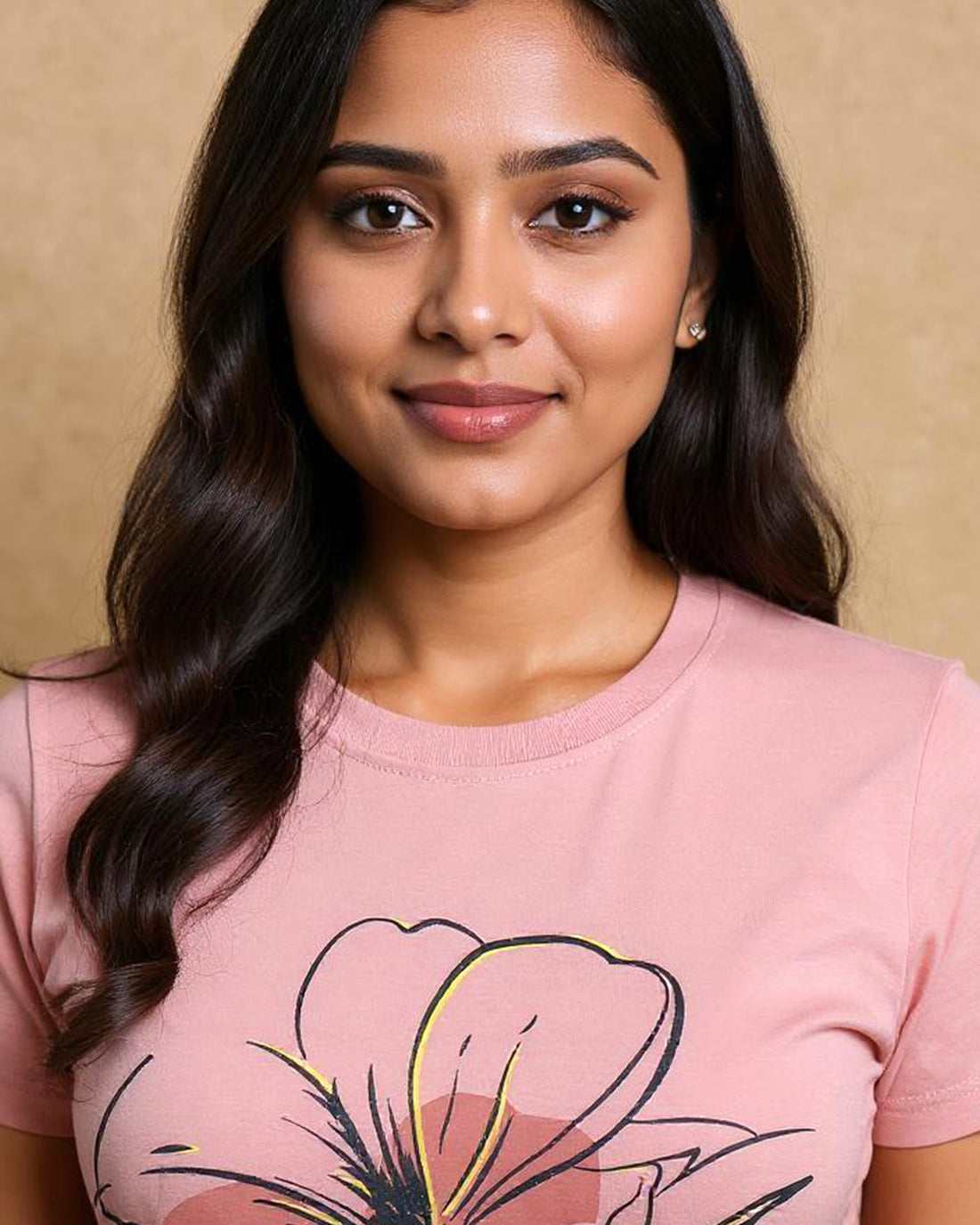 Women's  Floral Graphic T-Shirt - Pink