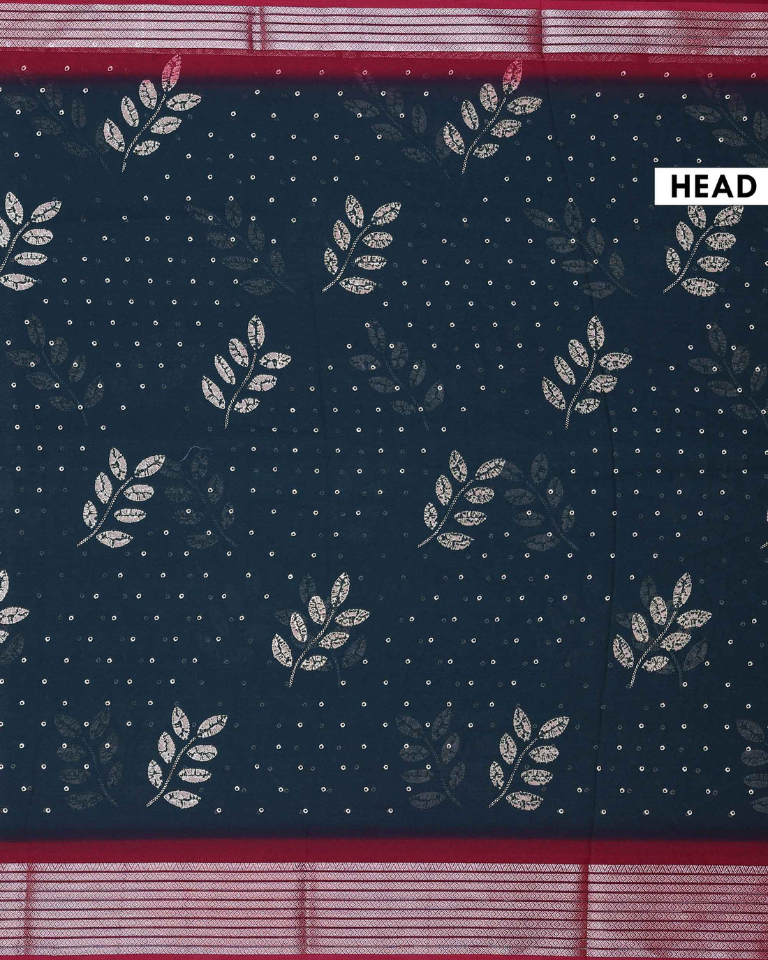 Elegant Dola Silk Saree with All Over Woven Leaf Buti Design and Intricate Geometric Border - Dark Teal