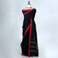 Black Mangalagiri Cotton Saree for Women | Festive Summer Collection | Jeyachandran - Full View