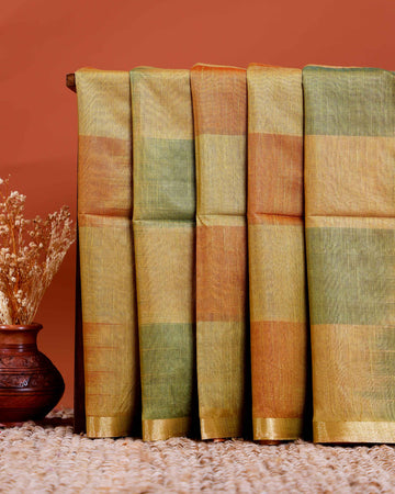 Graceful Semi Silk Saree with Subtle Sheen and Rich Pallu Detail - Olive Green