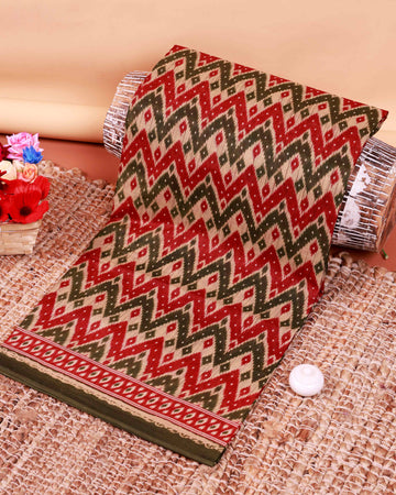 All-Over Floral Printed Voile Saree with Intricate Contrast Border – Multi