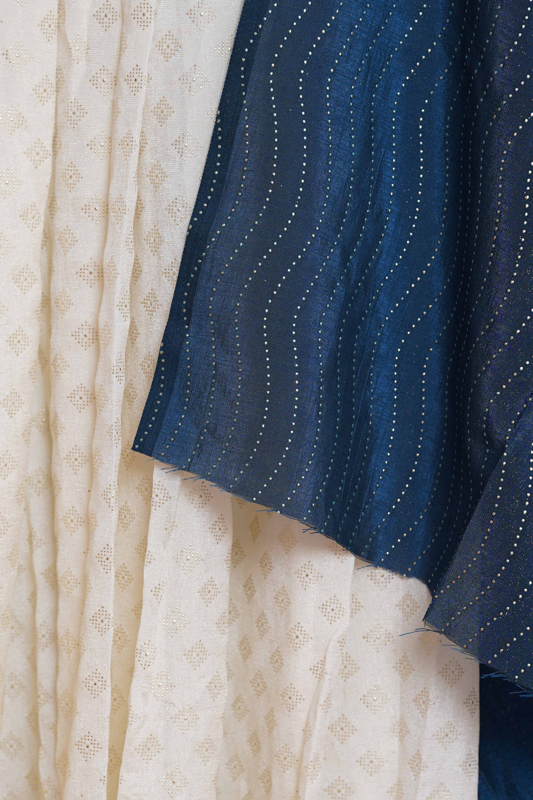 Modern Semi Stitched Half Saree Lehenga Material with Intricate Embellishments - Blue