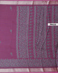 Authentic Dola Silk Saree with Floral Butta Motifs and Classic Stripe Design - Purple-Pallu