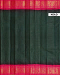 Authentic Handcrafted Sungudi Cotton Saree with Ornate Zari Work and Classic Check Weave - Green