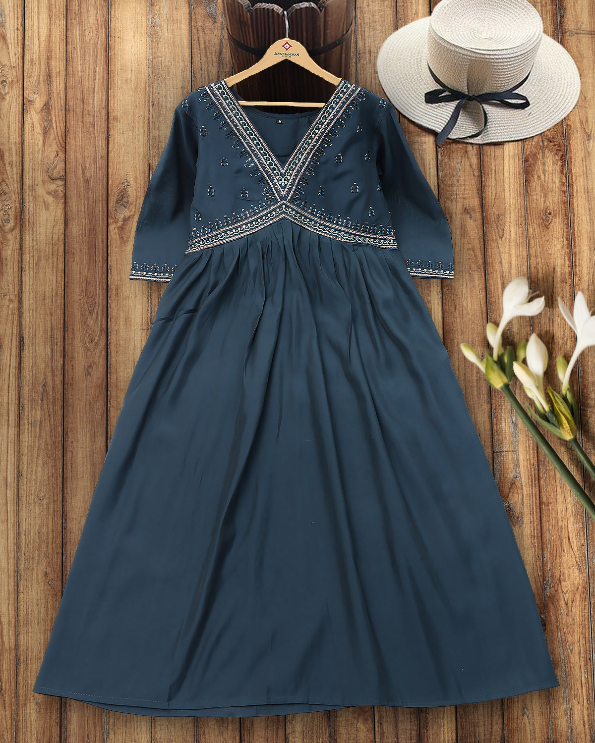 Dark Teal Colour Readymade Salwar Set