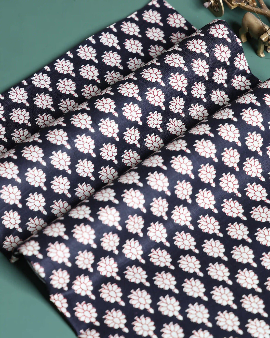 Women’s 1 Meter Blouse Material with All Over Floral Print Design - Black