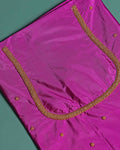 Elegant Embroidered Designer Blouse Material with Intricate Bead and Thread Work -Purple