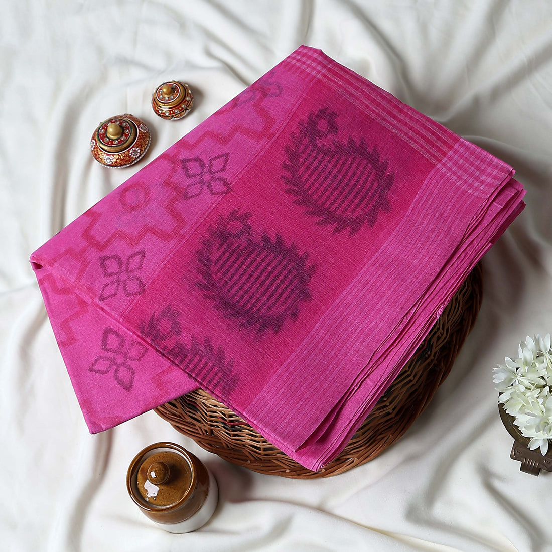 Bengal Cotton Saree For Women | Daily Office Wear Summer Collection | Jeyachandran - Full View