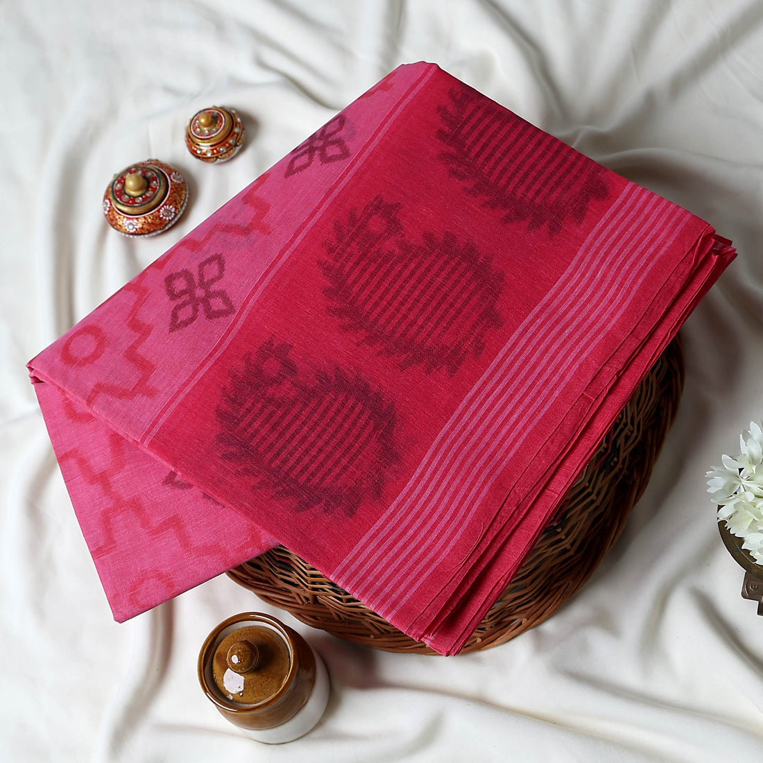 Bengal Cotton Saree For Women | Daily Office Wear Summer Collection | Jeyachandran - Full View