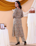 Traditional Block Print Design Women's Readymade Salwar Set with Elegant Patterns and Comfortable Fit - Multi