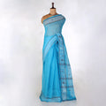 Blue Bengal Cotton Saree For Women | Daily Office Wear Summer Collection | Jeyachandran - Full View