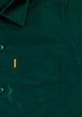 Buy Bottle Green Colour Silk Cotton Dhoti & Shirt Set Online