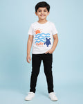 Boys Casual Stylish Printed T- Shirt - Beige