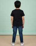 Boys Casual Stylish Printed T- Shirt - Black-Back-1