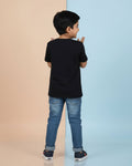 Boys Casual Stylish Printed T- Shirt - Black-Back