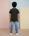 Boys Casual Stylish Printed T- Shirt - Dark Green-Back