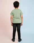 Boys Casual Stylish Printed T- Shirt - Green-Back