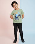 Boys Casual Stylish Printed T- Shirt - Green