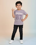 Boys Casual Stylish Printed T- Shirt - Light Purple