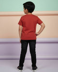 Boys Casual Stylish Printed T- Shirt - Red-Back-2