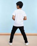 Boys Casual Stylish Printed T- Shirt - White-Back