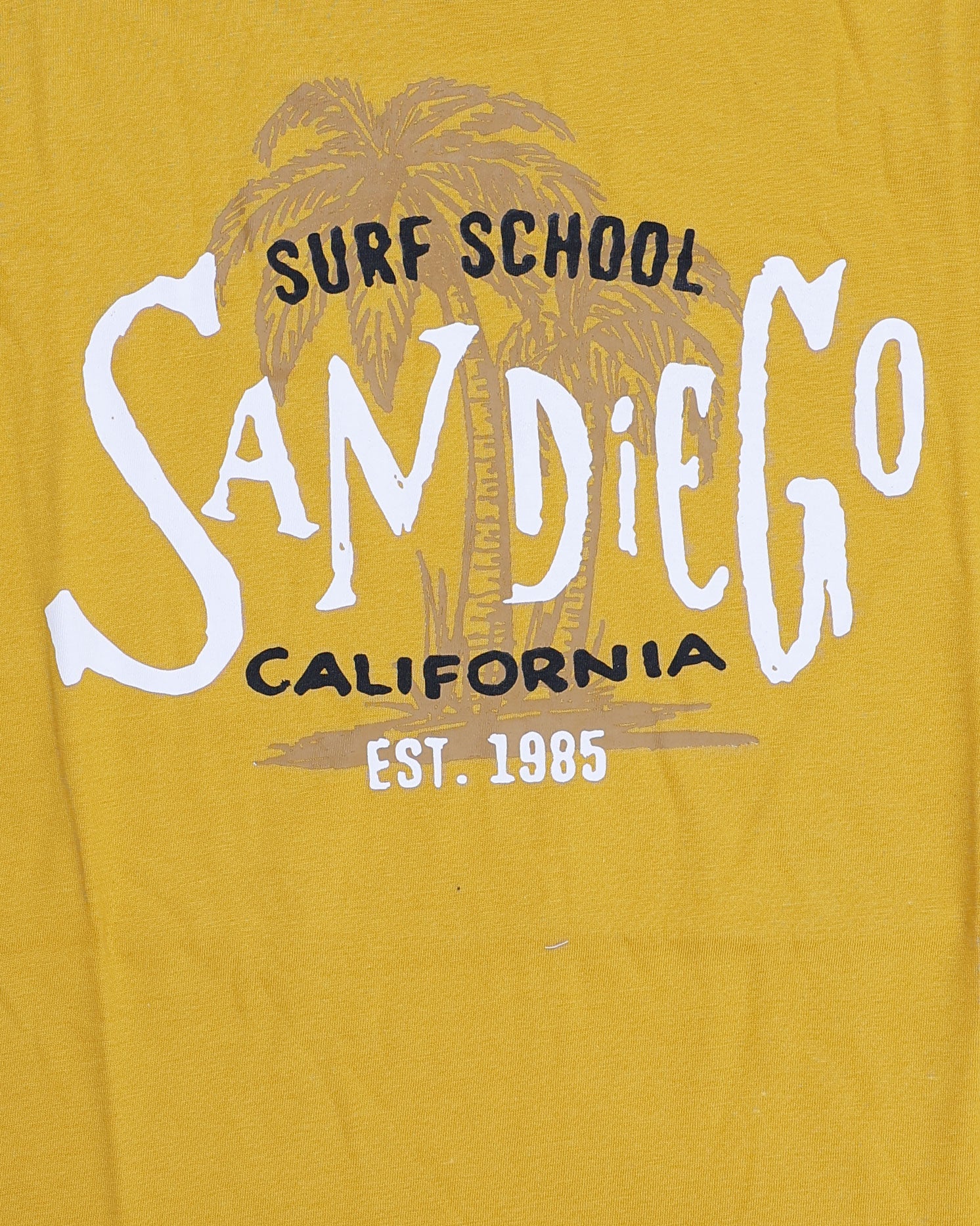 Boys Casual Stylish Printed T- Shirt - Yellow-Close