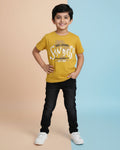 Boys Casual Stylish Printed T- Shirt - Yellow