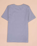 Boys' Printed Casual T-shirt and Shorts Set - Grey & Blue