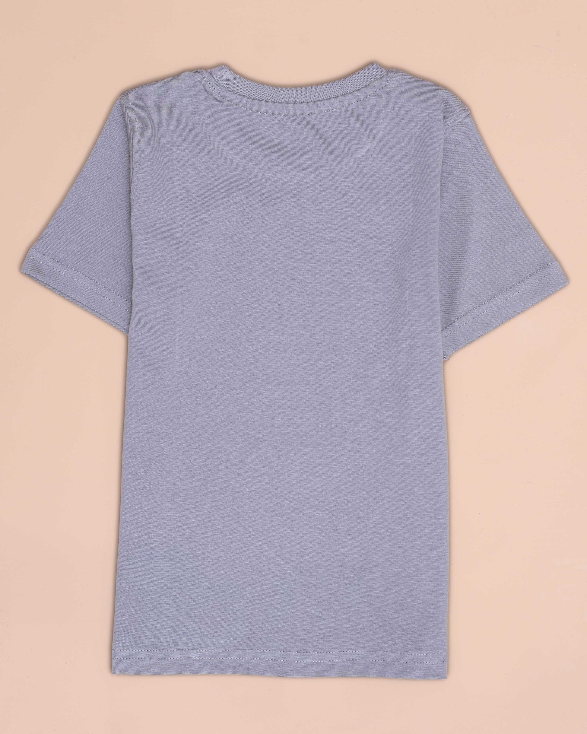 Boys' Printed Casual T-shirt and Shorts Set - Grey & Blue