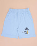 Boys' Printed Casual T-shirt and Shorts Set - Grey & Blue
