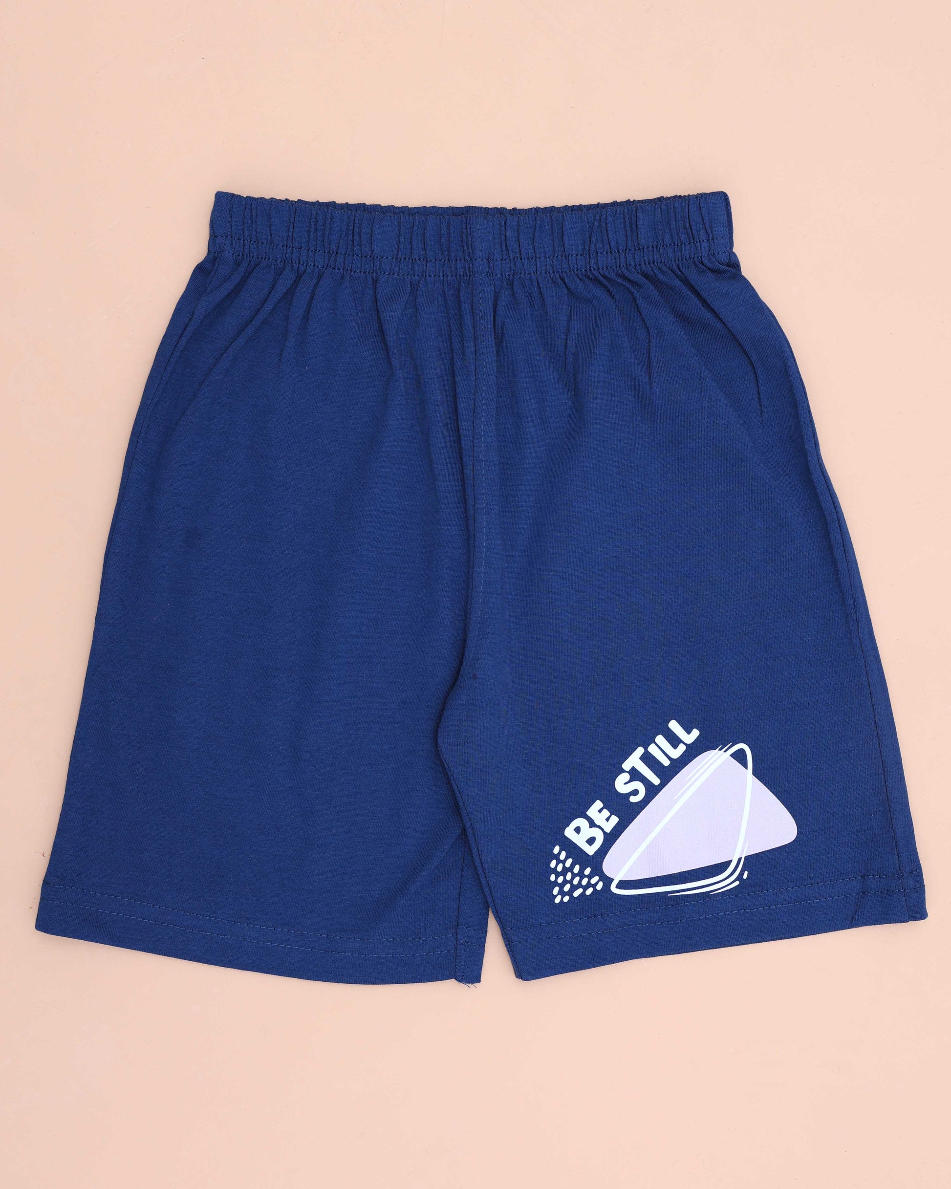 Boys' Printed Casual T-shirt and Shorts Set - Pink & Blue