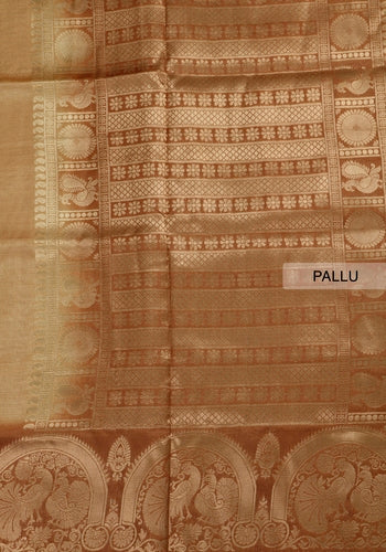 Brown Colour Printed Silk Cotton Saree With Blouse Piece 1