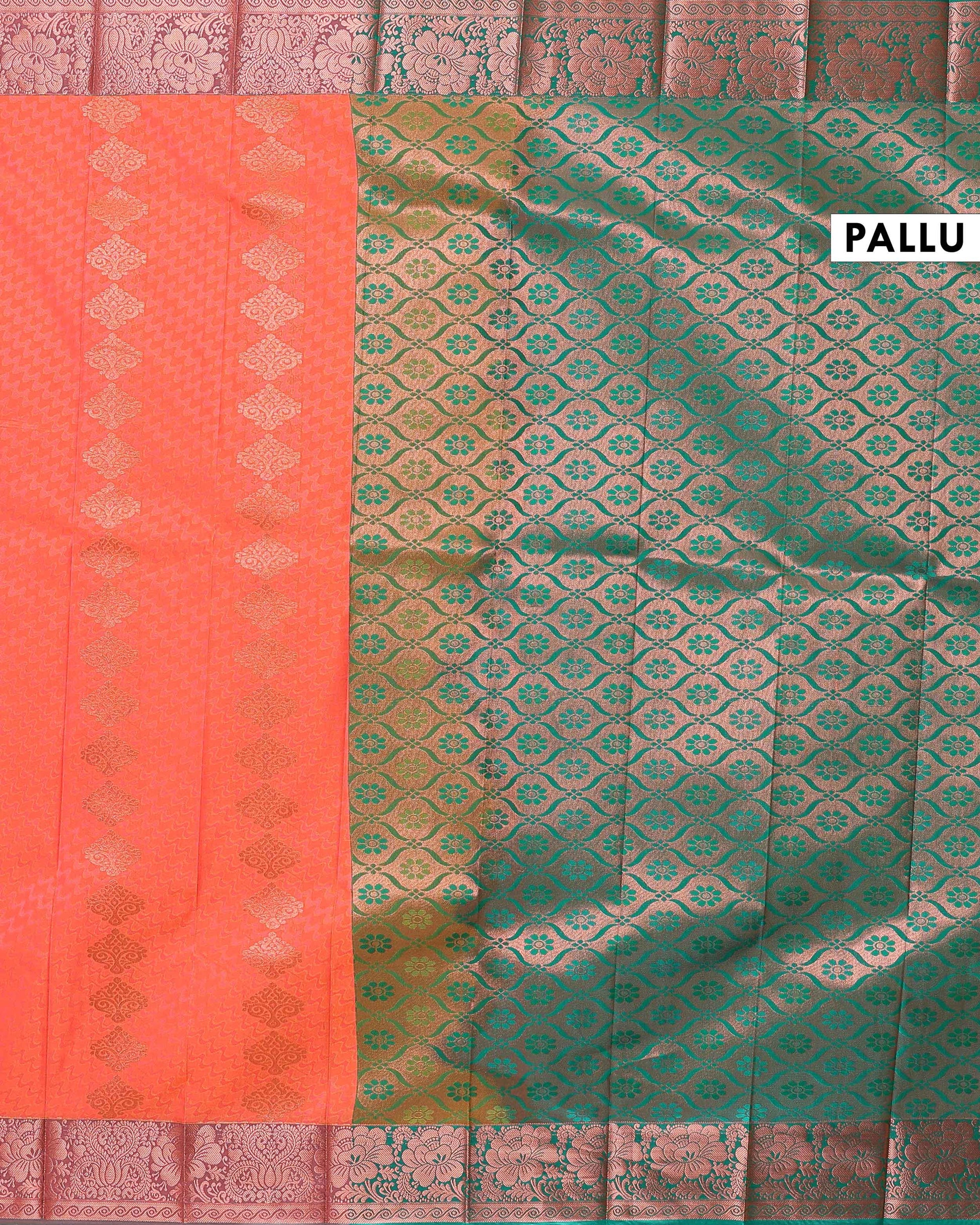 Buy 1 Get 2 Offer Silk Saree -dark orange