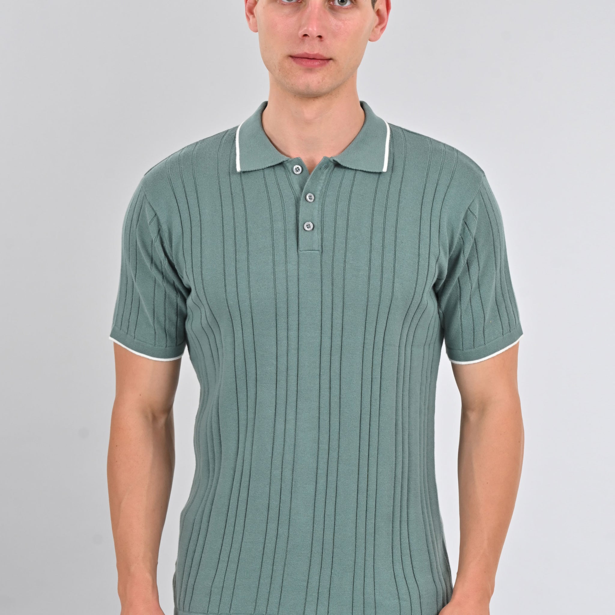 Nativebull Green Color Cotton Half Sleeve Collar Neck T Shirt