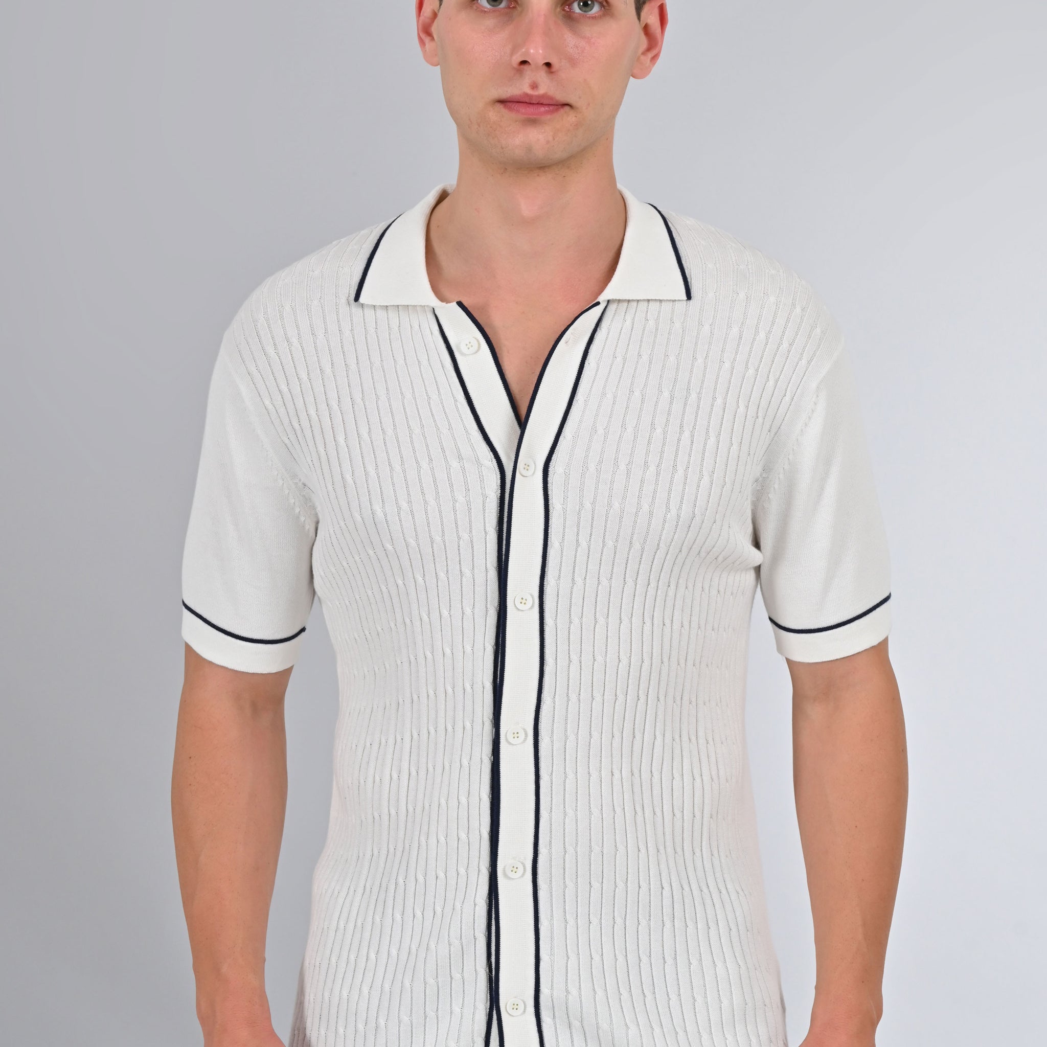 Nativebull White Color Cotton Half Sleeve Collar Neck T Shirt