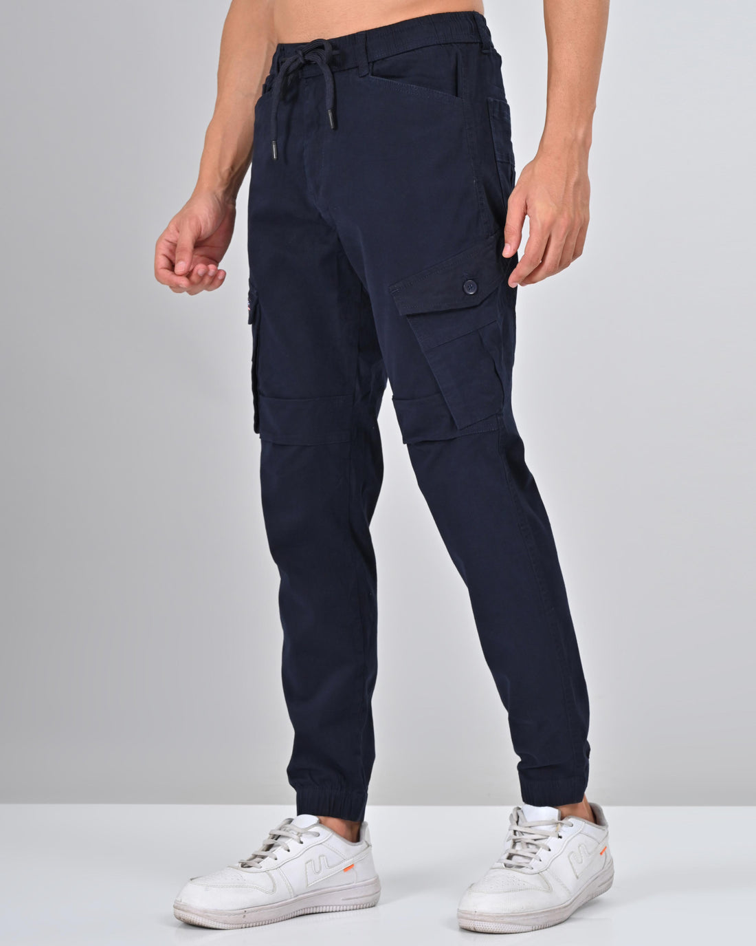 NativeBull Men's Slim Fit  Navy Blue Cargo Pant