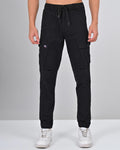 Nativebull Mens Slim Fit Black Cargo Pant