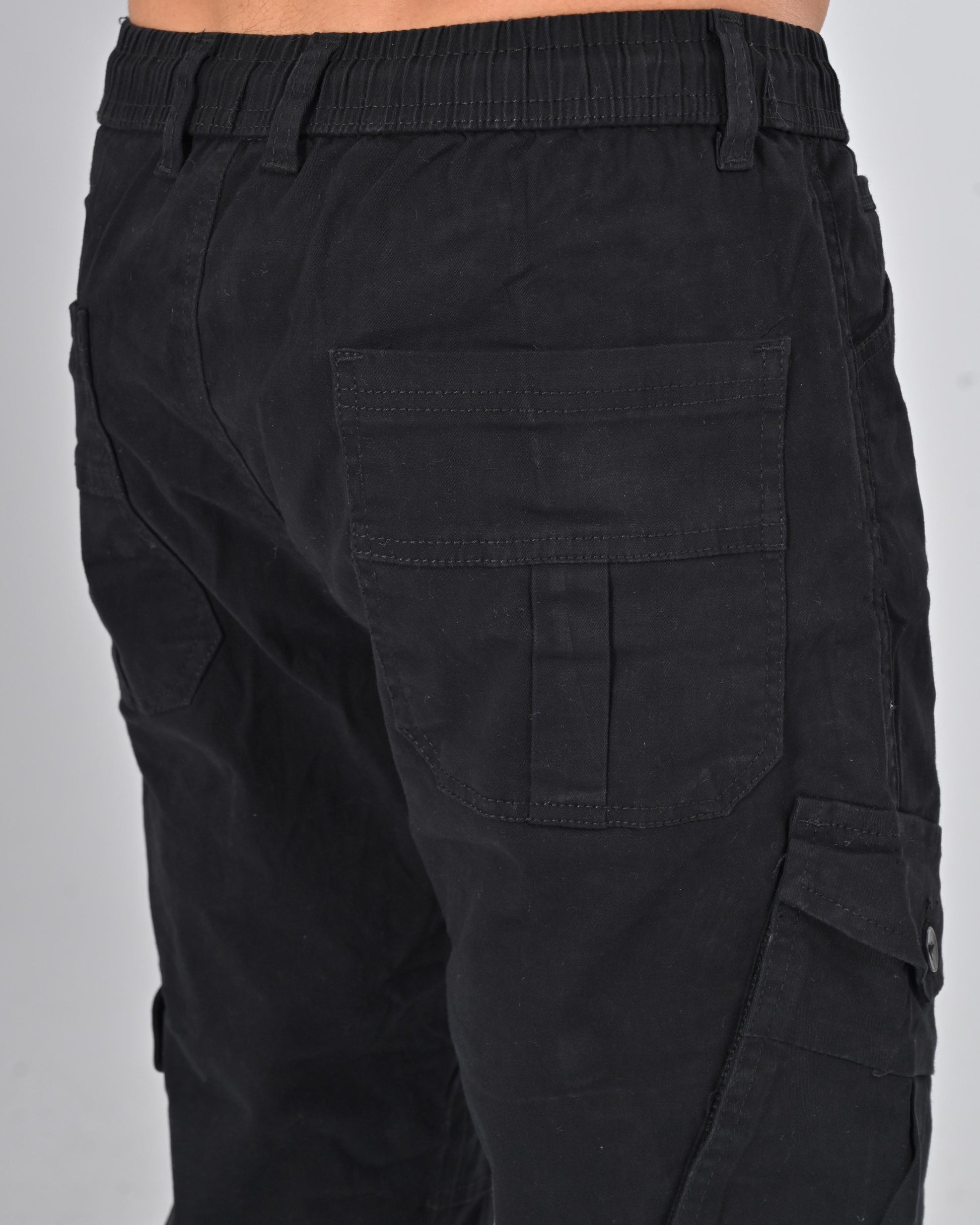 Nativebull Mens Slim Fit Black Cargo Pant Online