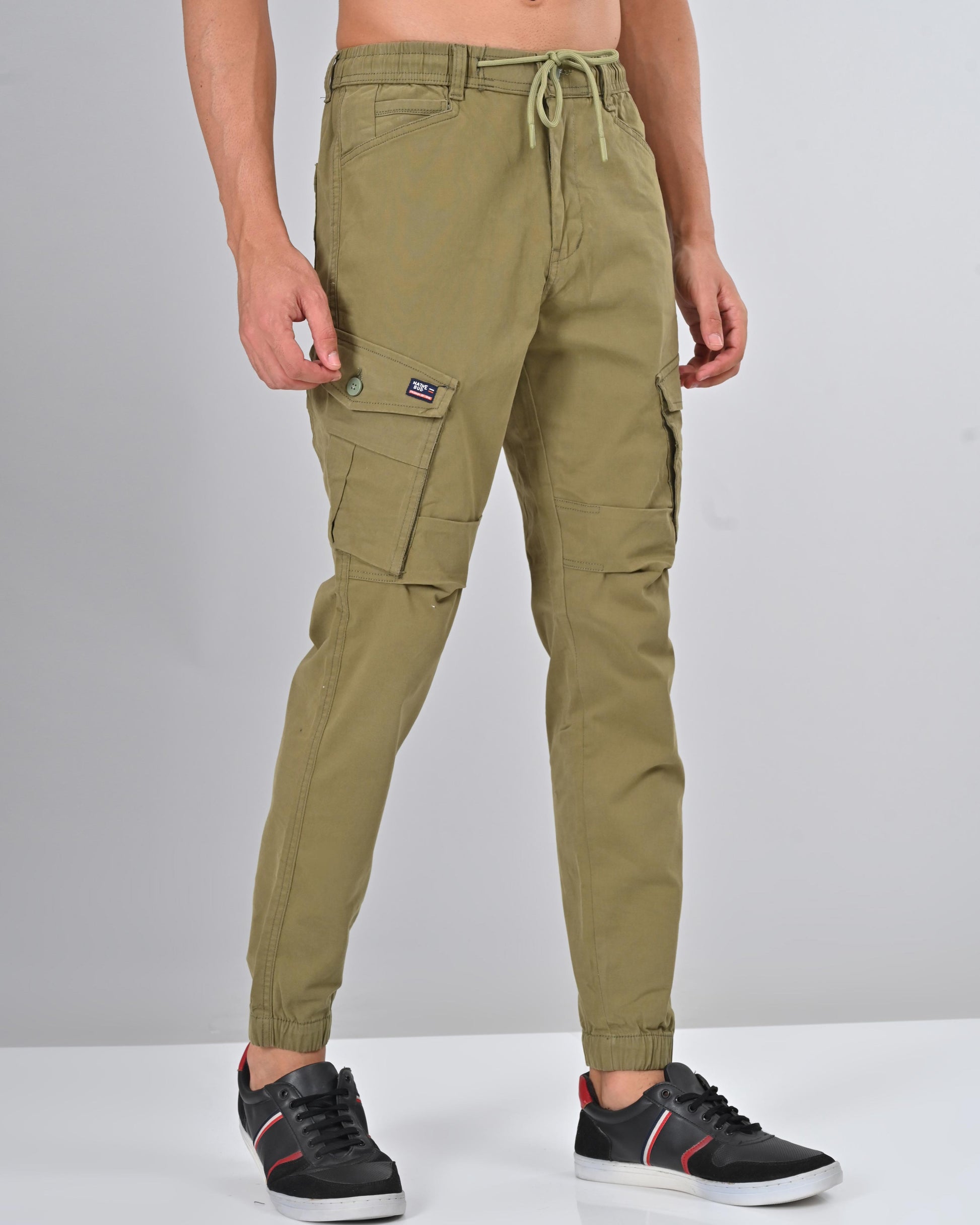 Buy Nativebull Mens Slim Fit Khaki Cargo Pant Online