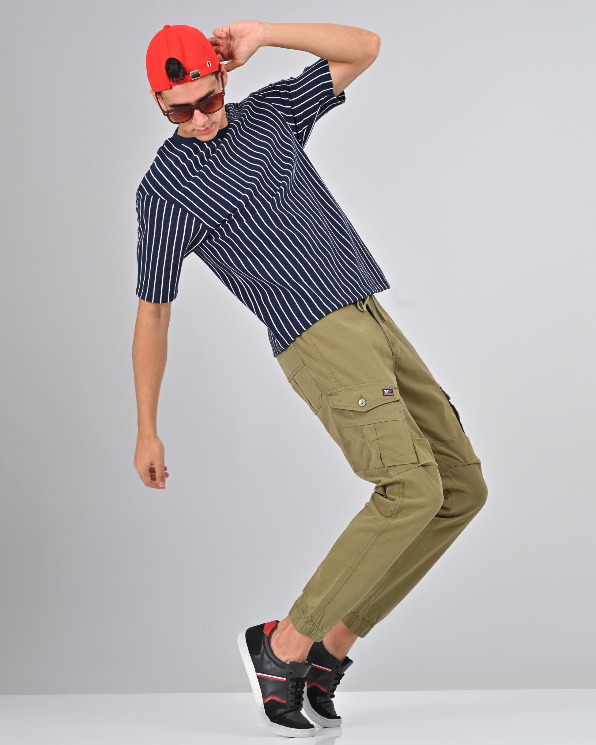 Nativebull Mens Slim Fit Khaki Cargo Pant Shopping