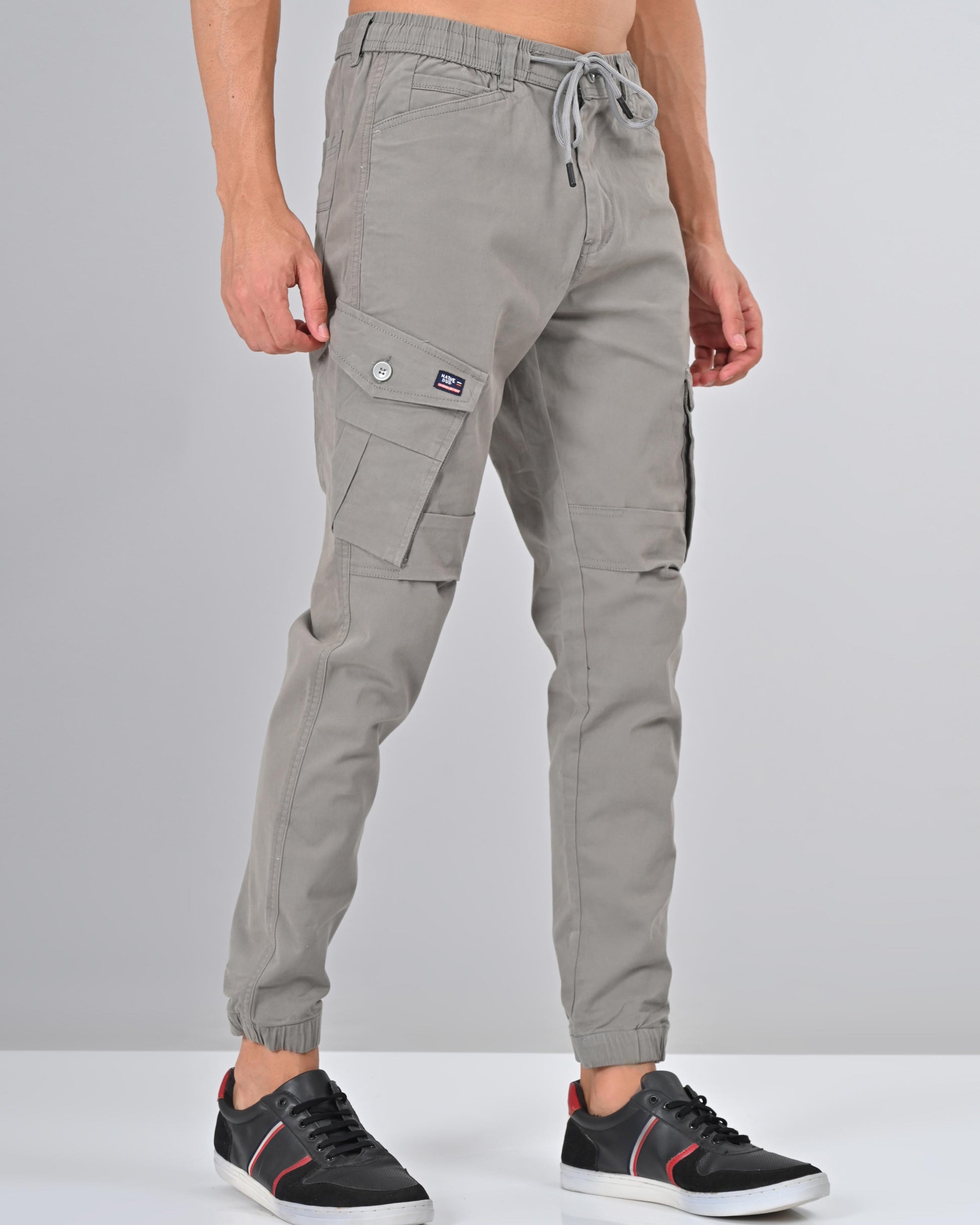 Buy Nativebull Mens Slim Fit Grey Cargo Pant Online